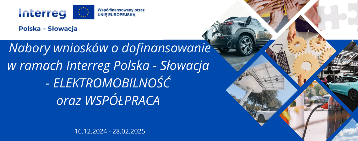 plakat informujacy o naborach w ramach Interreg Polska - Słowacja