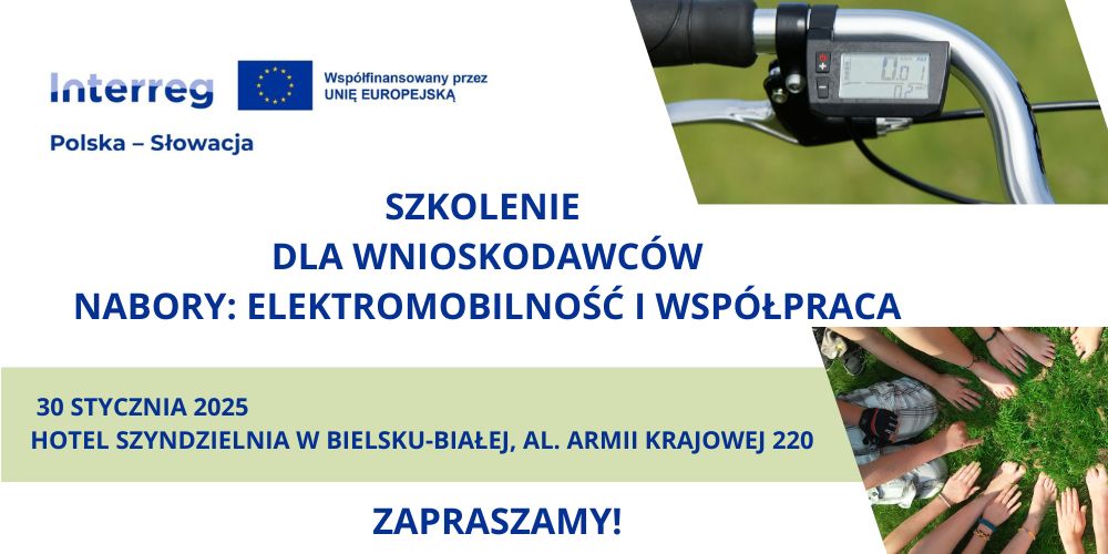 Zaproszenie na szkolenie Interreg Polska - Słowacja: elektromobilność i współpraca